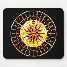 Antique Light Altered Golden Compass Mouse Pad