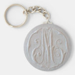 Antique Linen Monogram 'M' Keychain