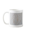 Antique Linen Monogram 'M' mugs