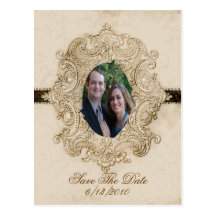 Antique looking Save the date post card