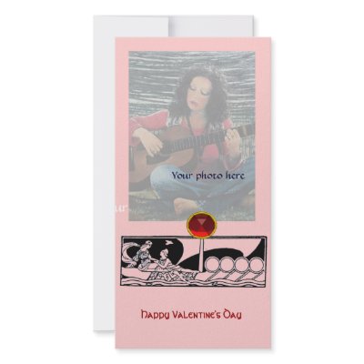 ANTIQUE LOVE RUBY ,pink Personalized Photo Card by bulgan_lumini