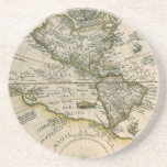 Antique Map, America Sive Novus Orbis, 1596 Drink Coasters