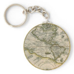 Antique Map, America Sive Novus Orbis, 1596 Key Chain