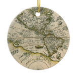 Antique Map, America Sive Novus Orbis, 1596 Christmas Ornaments