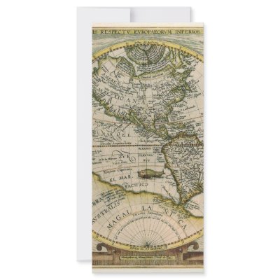 Antique Map, America Sive Novus Orbis, 1596 Custom Rack Cards by YesterdayCafe