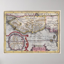 Antique Map, Guinea - African Coast, Kaerius Repro Posters
