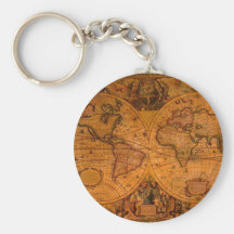 ANTIQUE MAP KEY CHAIN