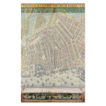 Antique Map of Amsterdam, Netherlands, Holland Customized Stationery