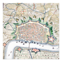 Antique Map of Antwerp Flemish Belgian Event Personalized Announcement
