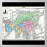 Antique Map of Asia circa 1800s Print