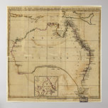 Antique Map of Australia circa 1770 posters