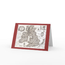Antique Map of Britain - Greeting Card