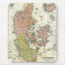 Antique map of Denmark Mousepad