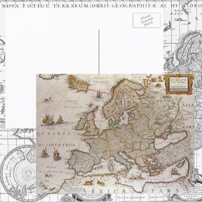 Antique Map of Europe, c1617 by Willem Jansz Blaeu Postcard