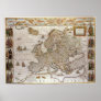 Antique Map of Europe, c1617 by Willem Jansz Blaeu Poster