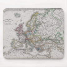 Antique Map of Europe circa 1862 Mousepads