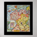 Antique Map of Fiesland - Fryslân - West Frisia posters