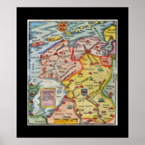 Antique Map of Fiesland - Fryslân - West Frisia