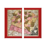 Antique Map of Hungary Stretched Canvas Print