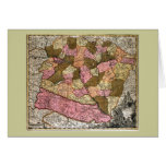 Antique Map of Hungary Greeting Card