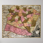 Antique Map of Hungary posters