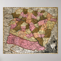 Antique Map of Hungary Posters