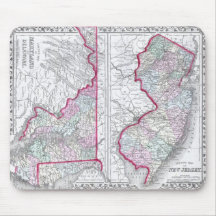 Antique Map of Maryland, New Jersey, & Delaware Mousepad