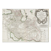 Antique Map of Persia- Iran, Afghanistan, & Iraq Greeting Cards