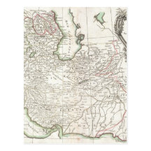Antique Map of Persia- Iran, Afghanistan, & Iraq Postcards