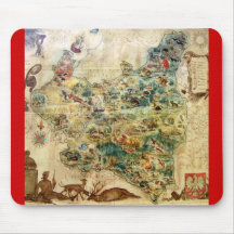 ANTIQUE MAP OF POLAND 1937 MOUSEPAD
