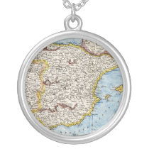 Antique Map of Spain & Portugal circa 1700s Jewelry