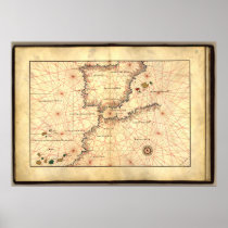 Antique Map of Strait of Gilbraltar Posters