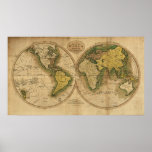 Antique Map of the World - 1795 Posters