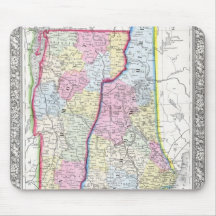 Antique Map of Vermont & New Hampshire c. 1862 Mousepad