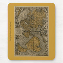 Antique map of World by Oronce Fine - Mousepad