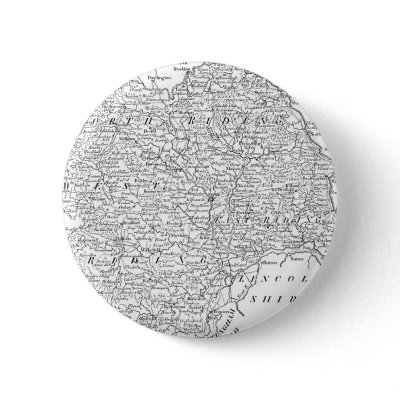 Antique Map of Yorkshire 1786 Pinback Buttons by exifyde