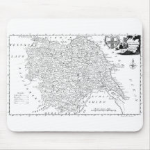 Antique Map of Yorkshire 1786 Mouse Mats