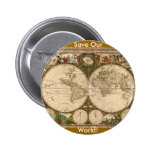 ANTIQUE MAP PINBACK BUTTON