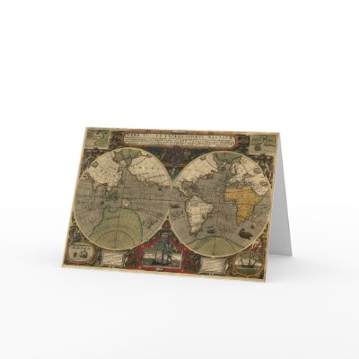 Antique Map Series Greeting Card by RavenSpiritPrints