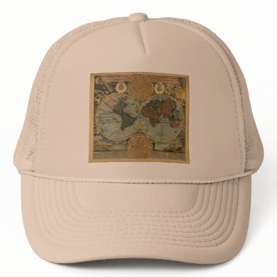 Antique Map Series Hats by RavenSpiritPrints