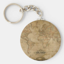 Antique Map Series Keychains