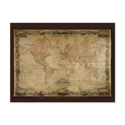 Antique Map Series Postcards by RavenSpiritPrints