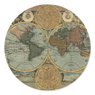 Antique Map Series Sticker by RavenSpiritPrints