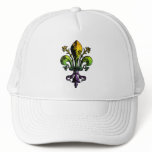 Antique Mardi Gras Fleur Mesh Hats