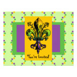 Antique Mardi Gras Fleur Invites