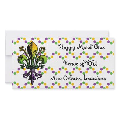 Antique Mardi Gras Fleur Customised Photo Card by FatTuesday