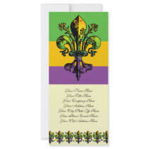 Antique Mardi Gras Fleur Personalized Rack Card