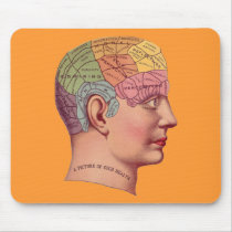 antique Mind Brain Map Phrenology head Mousepads