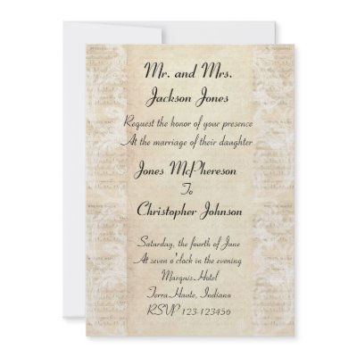 Antique Music Sheet Wedding Invitation by Celebration4all