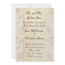 Antique Music Sheet Wedding Invitation